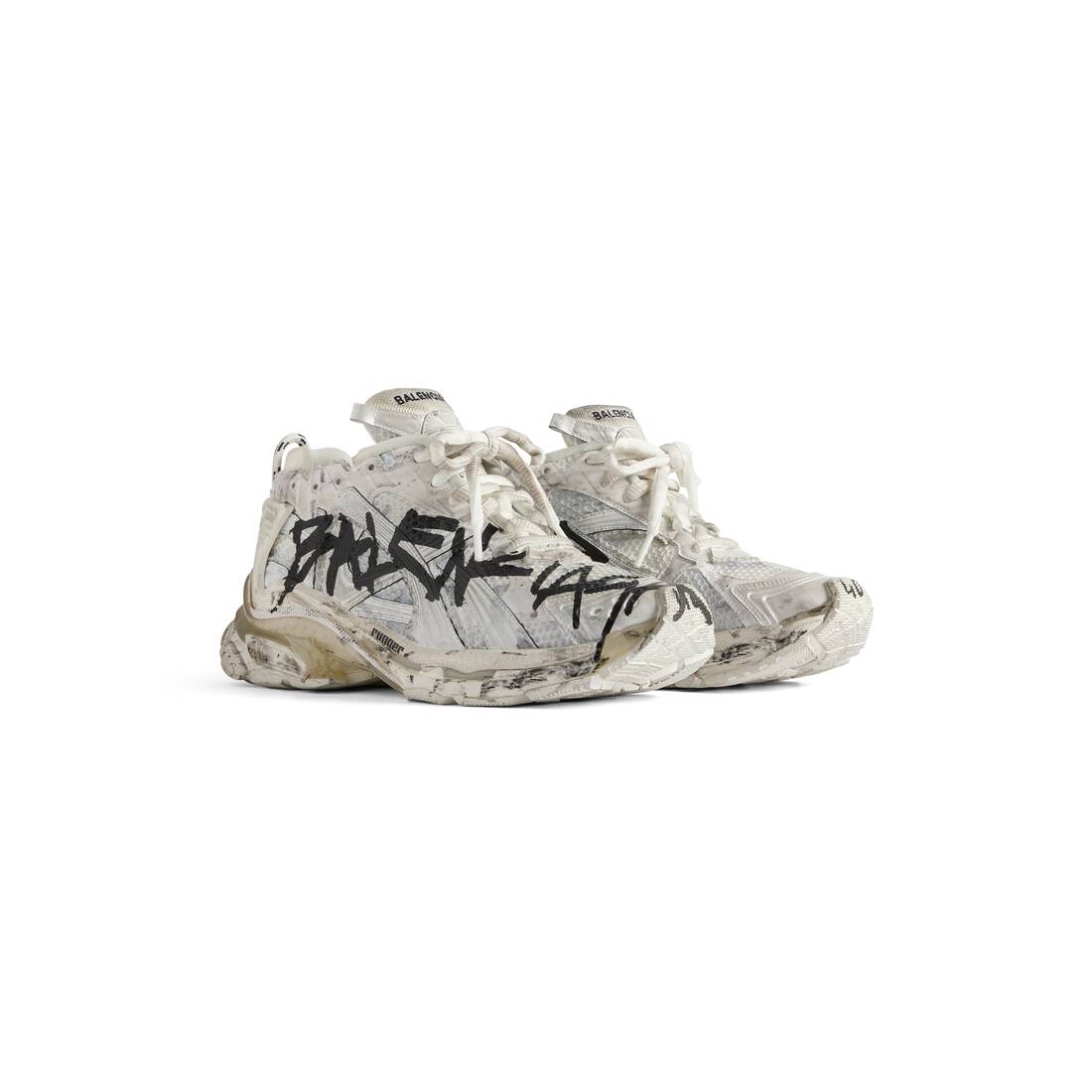 Men’s Runner Graffiti Sneaker in White - Image 2